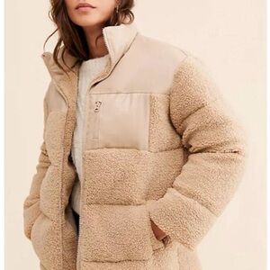 Anthropologie Cream Teddy Jacket